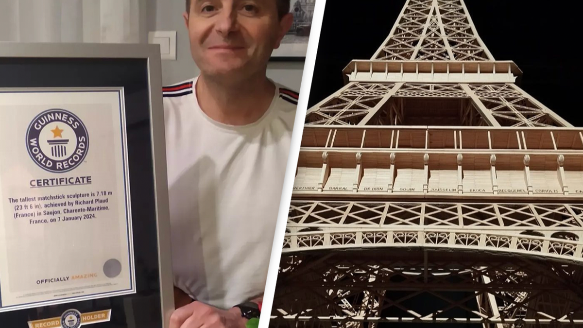 Man who spent eight years building 23ft Eiffel Tower finally gets Guinness World Record after disqualification - World News - UNILAD