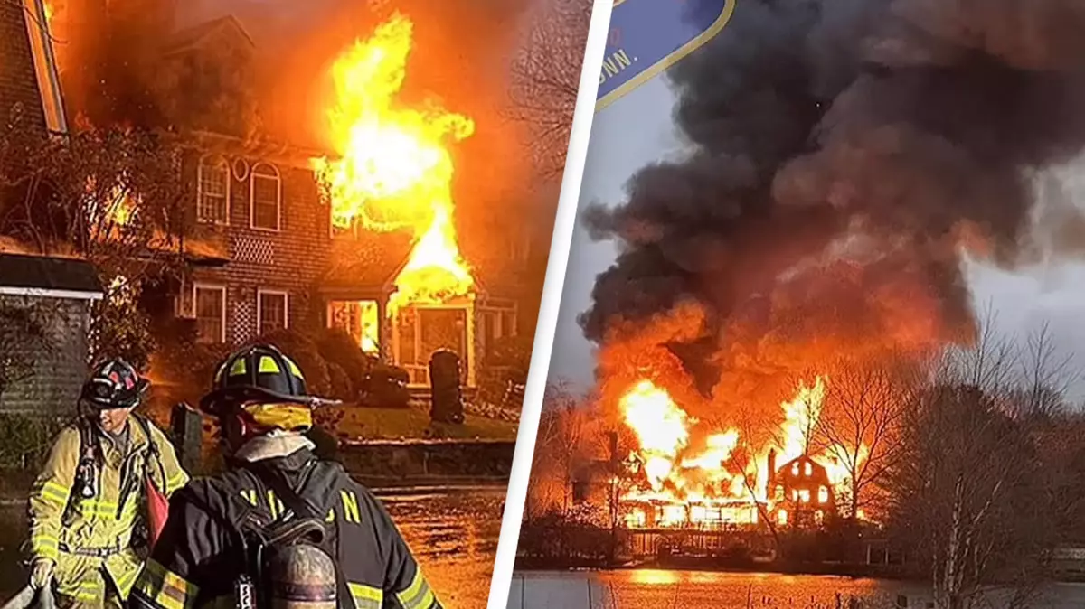 Mansion went up in flames on Thanksgiving after residents tried to fry a turkey in the garage