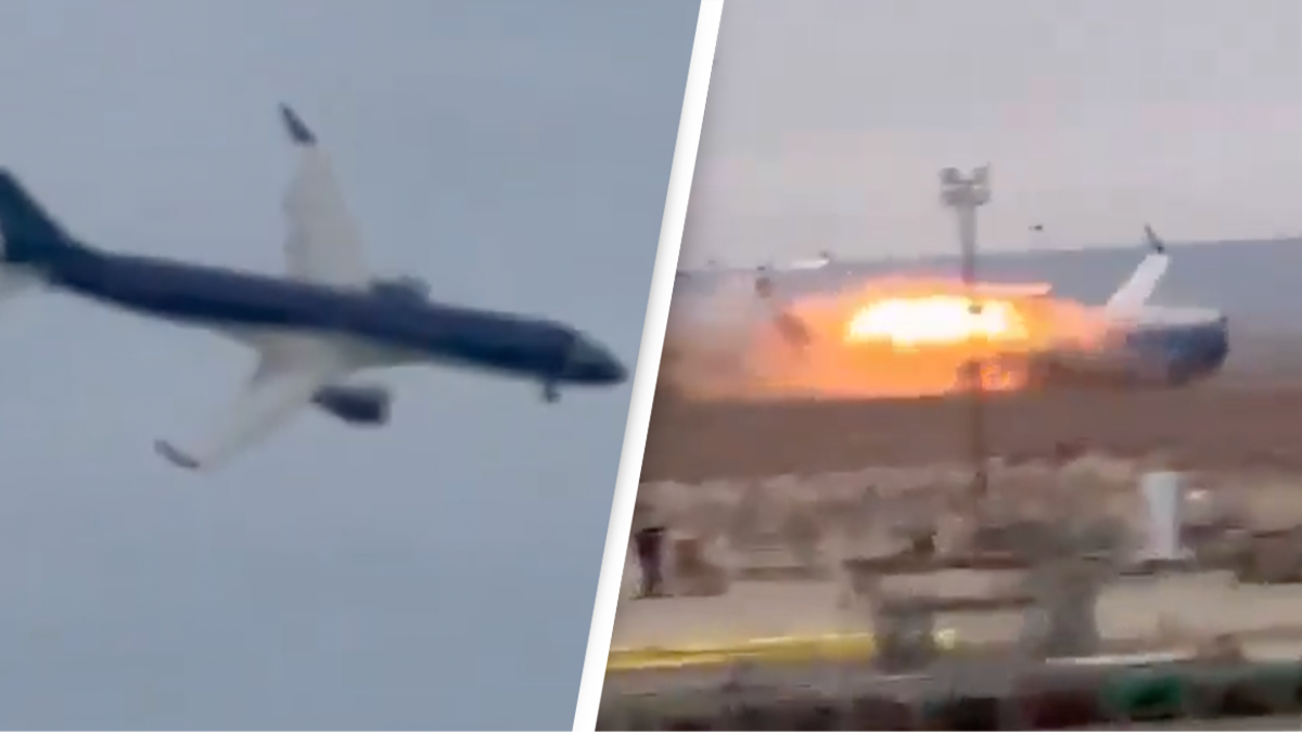 Tragic footage shows Azerbaijan Airlines flight crash near airport killing 38 passengers