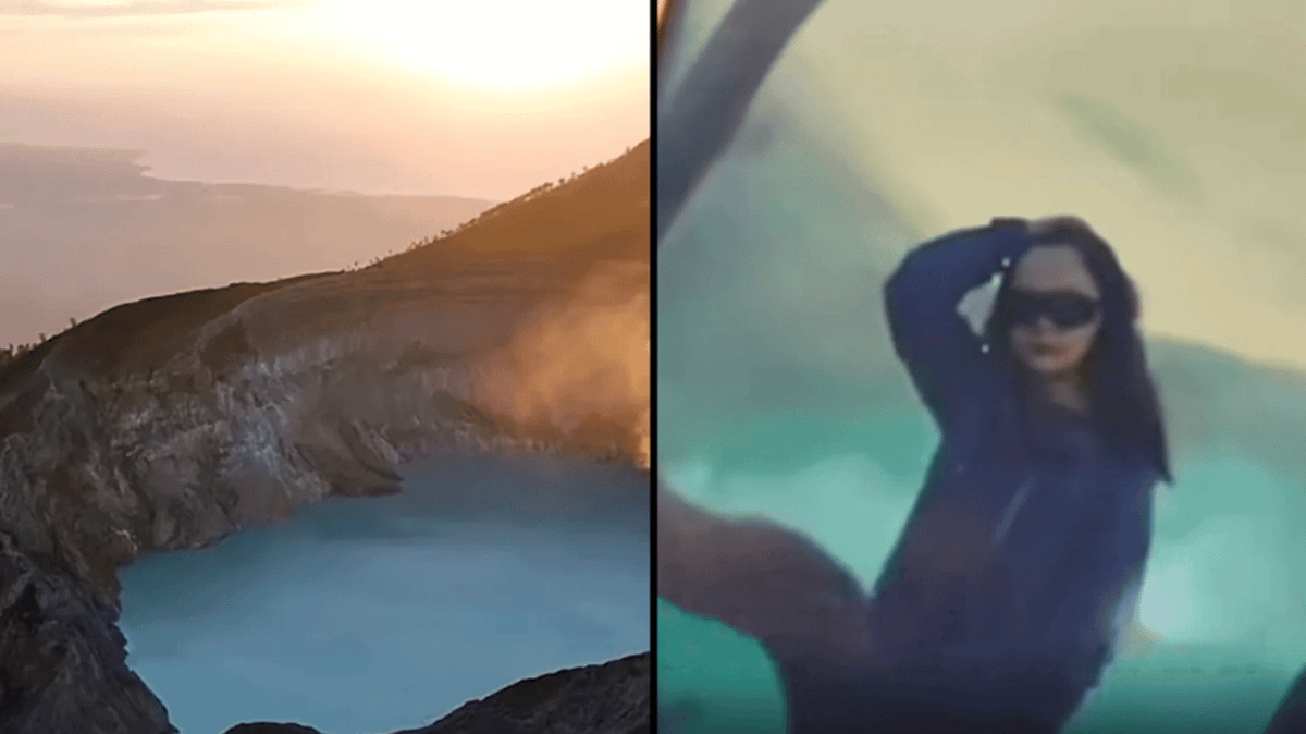 Person Volcano Fall Tourist dies after falling 250ft into active volcano as husband was ...