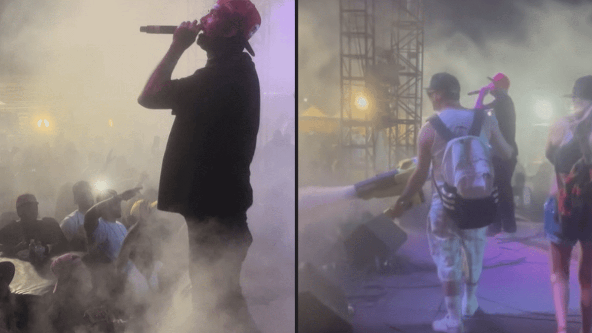 Rapper uses 'cannabis cannon' to blast weed smoke into crowd during ...