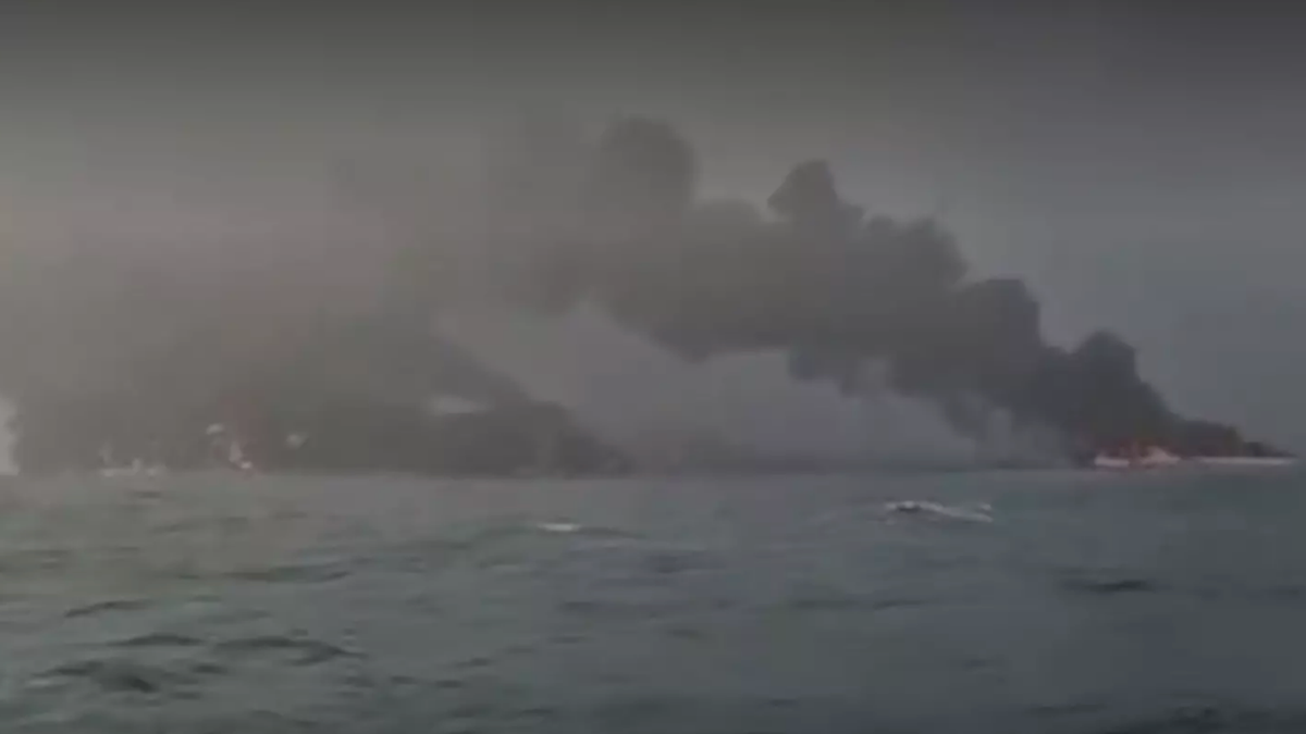 At least 32 casualties as oil tanker explodes into fireball during collision with ship off UK coast