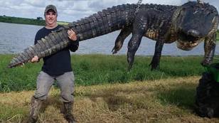 亨特“威胁牲畜”后，杀死了80岁的巨大鳄鱼