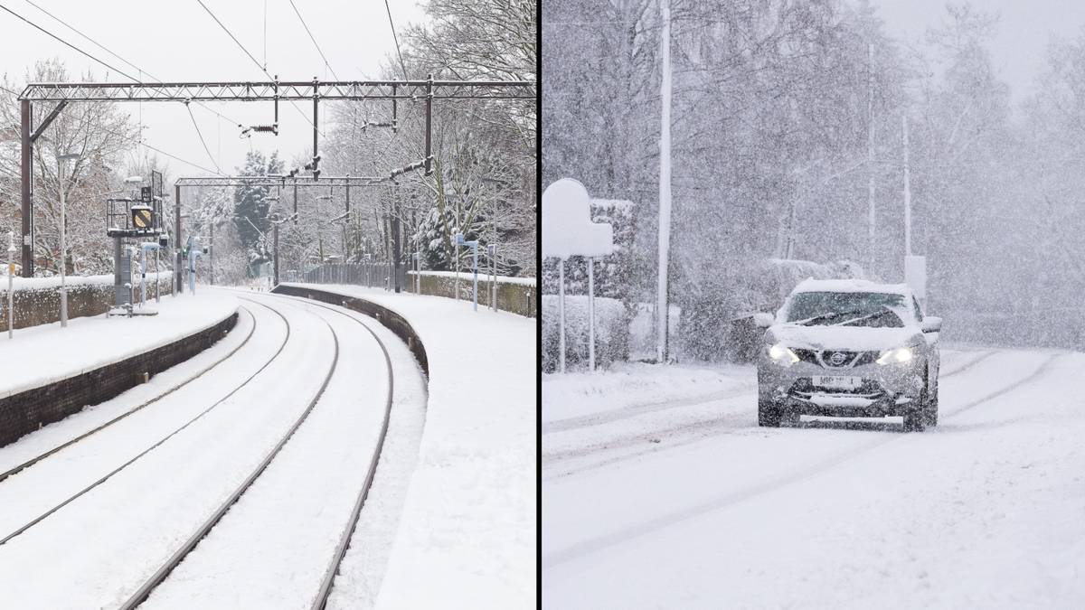 Snow set to fall in UK tomorrow as Met Office updates on 'Beast from