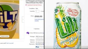 Lilt在eBay上以100英镑的价格列出，对“原始”罐的需求