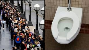 当人们需要厕所时，人们排队几个小时来看女王会发生什么
