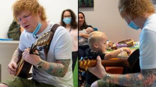 埃德·希兰（Ed Sheeran）在惊喜访问期间在澳大利亚医院唱歌