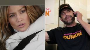 詹妮弗·洛佩兹（Jennifer Lopez）和本·阿弗莱克（Ben Affleck）在超级碗上争论甜甜圈