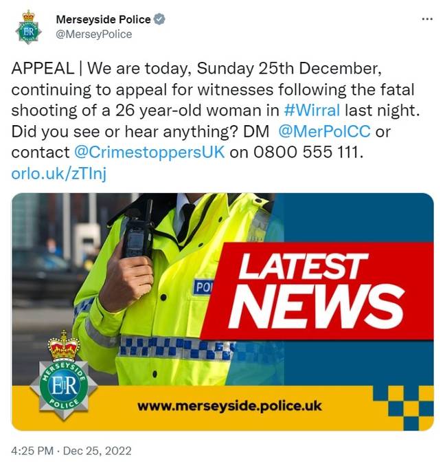 Police are urging anyone who has information that could help to come forward. Credit: Twitter/@MerseyPolice