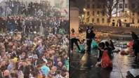 成千上万的纽卡斯尔球迷接管了卡拉巴杯决赛之前的特拉法加广场