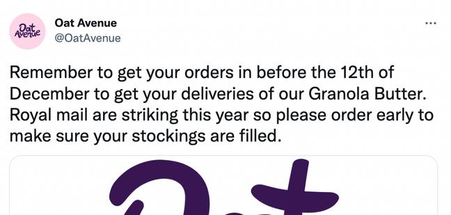 Customers are being advised to order early amid the strike action. Credit: @OatAvenue/Twitter