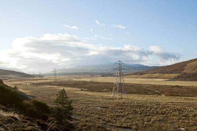 一个剧本概述了如何仅在苏格兰的几个偏远地区可用电源。学分：吉姆·麦克唐纳 /阿拉米库存照片