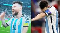 当阿根廷赢得世界杯时，莱昂内尔·梅西（Lionel Messi）流泪“loading=