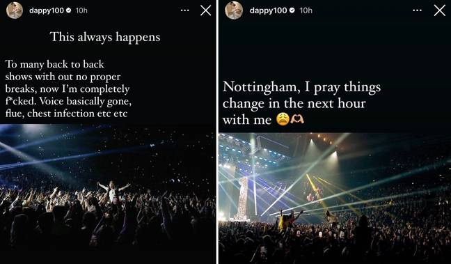Dappy前往Instagram与歌迷分享他的健康问题。学分：Dappy/Instagram