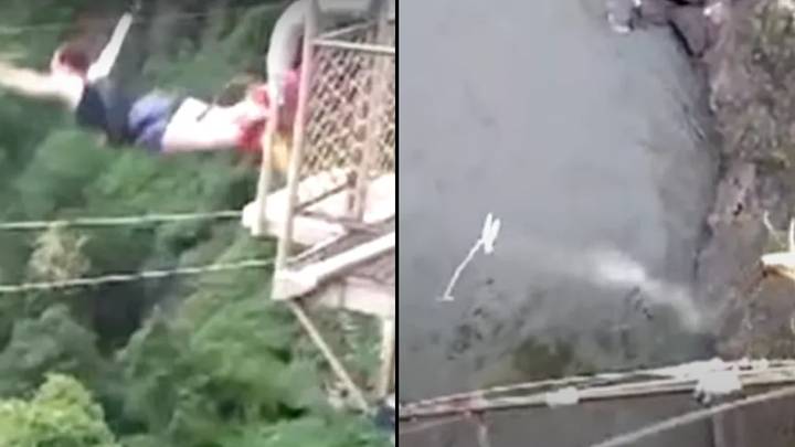 蹦极绳折断后跌落360英尺的女人分享了她的受伤的图像，击中了鳄鱼感染的水