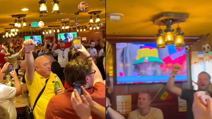 激烈的英格兰球迷在美国冲突前对卡塔尔酒吧的威尔士损失做出反应