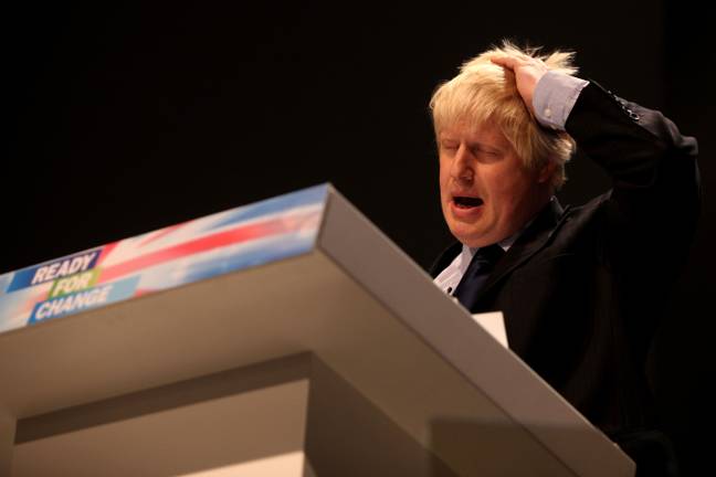 鲍里斯·约翰逊（Boris Johnson）昨天退出了保守派领导赛。学分：克里斯·布尔/阿拉米股票照片
