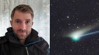 英国人捕获了从他的后花园中从50，000年中看不到的绿色彗星