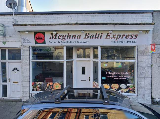 梅格纳·巴尔蒂（Meghna Balti Express）在卡迪夫（Cardiff）。信用：Google地图
