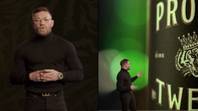 Conor McGregor频道内部史蒂夫·乔布斯（Steve Jobs）在热闹的苹果活动模仿中揭开新威士忌