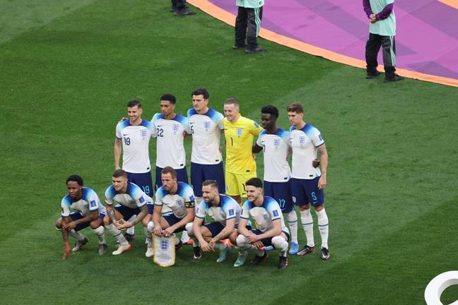 英格兰在四分之一决赛的阶段在世界杯上鞠躬。学分：Fabideciria / Alamy Stock Photo