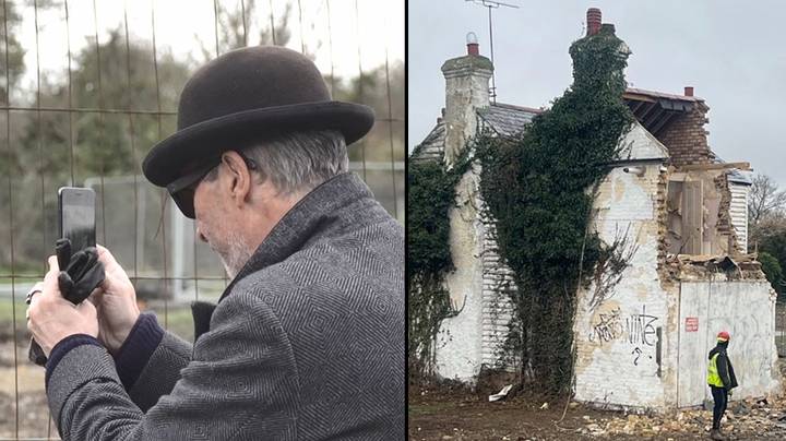 建筑商声称神秘的人是班克斯（Banksy）在壁画的现场发现
