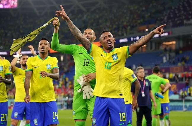 巴西刚刚成为法国之后的第二支球队，有资格参加世界杯16阶段的比赛。信用：PA图像/Alamy Stock Photo