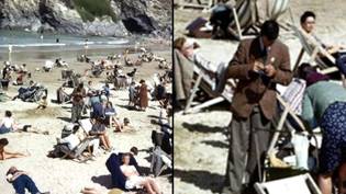 1940年代的海滩照片被视为“证明”时间旅行“loading=