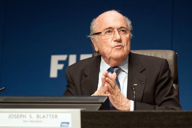 塞普·布拉特（Sepp Blatter）承认卡塔尔不应获得2022年世界杯足球赛。学分：Forray Didier / Alamy Stock Photo