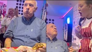 孙子们带82岁的爷爷去英国的粗鲁餐厅，没有告诉他