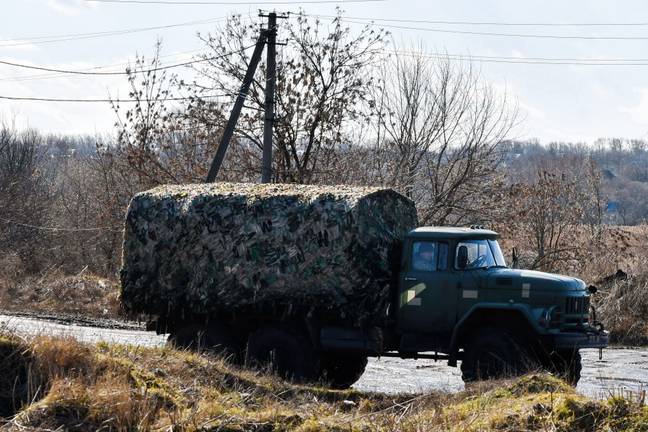 据报道，俄罗斯军队进入了卢汉斯克和顿涅茨克。信用：Alamy