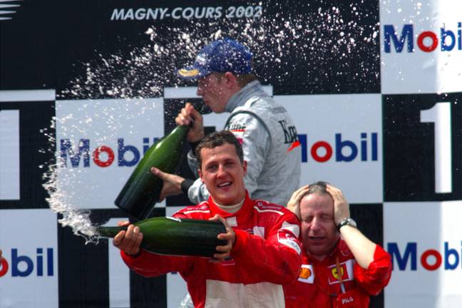 让·托特（Jean Todt）定期在家里拜访迈克尔·舒马赫（Michael Schumacher），并说他们一起看F1。信用：PA图像/Alamy Stock Photo