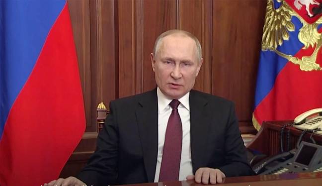 弗拉基米尔·普京（Vladimir Putin）于2月24日宣布入侵。信用：Alamy