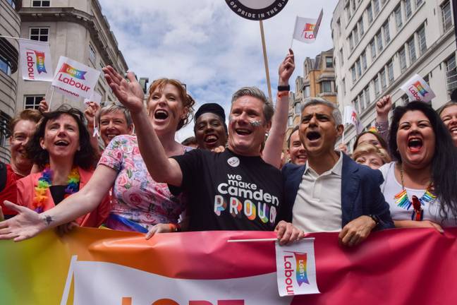 劳工领袖Keir Starmer，副领导人Angela Rayner和伦敦Sadiq Khan市长都出席了会议。信用：Alamy