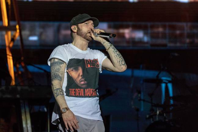 像许多说唱歌手一样，Eminem的歌曲具有干净，明确的版本，有时还没有发行的歌曲。学分：Zuma Press，Inc。 / Alamy Stock Photo