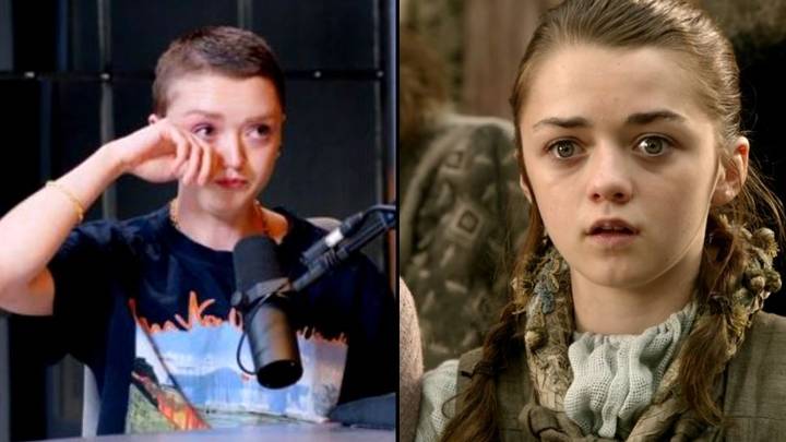 迈西·威廉姆斯（Maisie Williams）在谈论创伤性童年时流泪