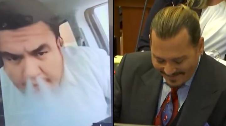 约翰尼·德普（Johnny Depp）像门卫vapes一样大笑起来，并在作证时开车开了笑声
