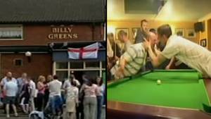 英国的“最艰难的酒吧”，人们被cross和踢绵羊被枪杀