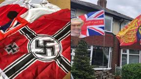 约克郡人解释了为什么他将纳粹国旗悬挂在房子外面