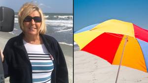 女人在鞭打海滩伞后被杀，并将她刺入胸部