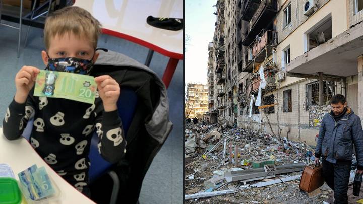 五岁的小伙子捐赠了他的整个小猪银行以帮助乌克兰