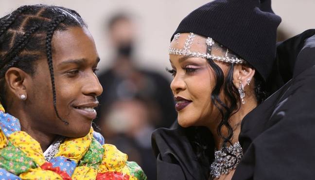 蕾哈娜（Rihanna）和2021年大都会（Met Gala）的A $ AP Rocky。（信用：PA）
