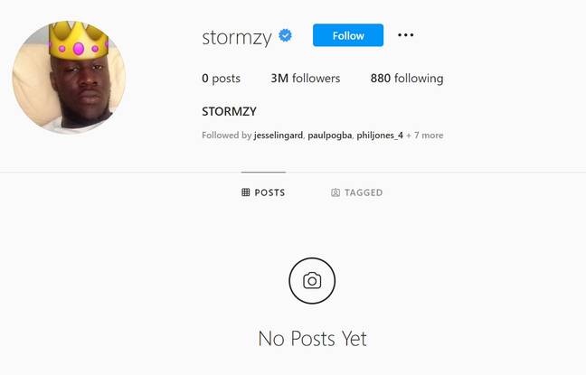 Stormzy回到Instagram上。学分：Instagram/@stormzy