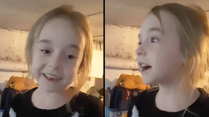 小女孩在乌克兰炸弹庇护所里唱歌“放开”使人们流泪