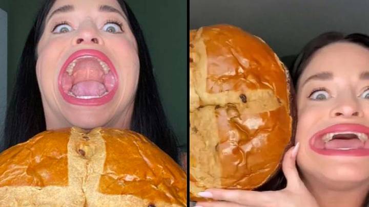 Aldi释放了巨大的热十字面包，即使是世界上最大的嘴巴也无法吃的女人
