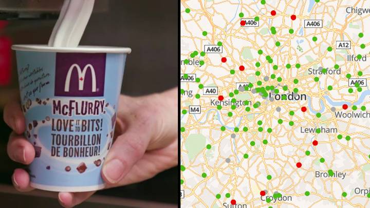 麦当劳的地图揭示了英国冰淇淋机在哪里破碎