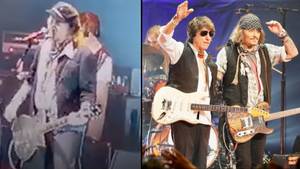 杰夫·贝克（Jeff Beck）的粉丝对约翰尼·德普（Johnny Depp）的印象并不印象深刻，因为他被比作了“醉酒歌手”