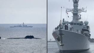 皇家海军军舰拦截北海的两艘俄罗斯潜艇