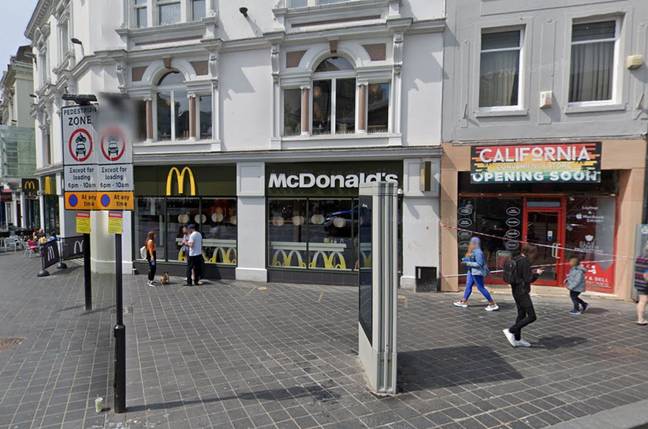 麦当劳在利物浦教堂街上。信用：Google地图