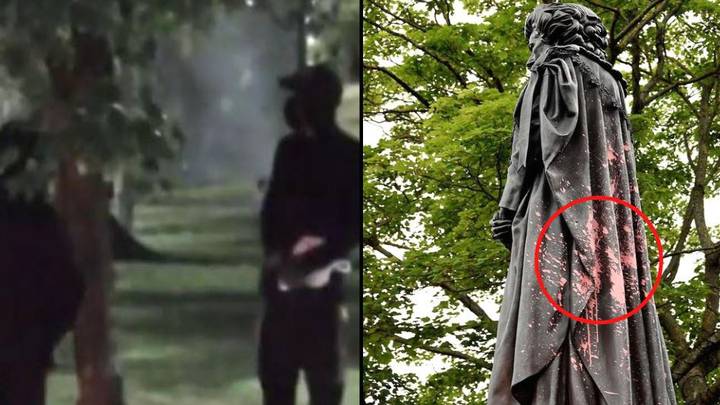 撒切尔雕像第二次破坏后，警方发布的闭路电视镜头